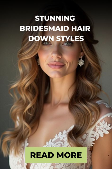 Stunning Bridesmaid Hair Down Styles Bridal Hair Curls Down, Wedding Hairstyles For Bridesmaids Down, Long Curled Hairstyles For Wedding, Bridesmaid Hair Ideas Down, Bridesmaids Hair Down, One Side Pinned Back Hair Wedding, Bridesmaids Hairstyles Down, Bride Hair Down Curls, Hair Down Bridesmaid Styles