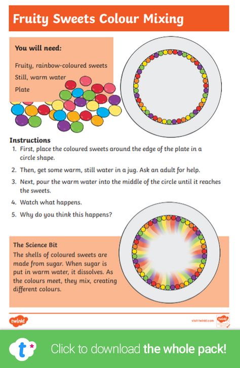 Science experiments are a great way to get your class interested in science! This skittles colouring mixing activity investigates what happens to skittles when warm water is added. Visit the Twinkl website to download the experiment instructions and find more exciting science experiments to try at home or in the classroom. #twinkl #twinklresources #scienceexperiment #science #colourmixing #scienceforkids #stemforkids #teachingresources #teaching #teach #homeschooling #parents #scienceweek Rainbow Skittles Science Experiment, Skittle Science Experiment, Skittles Experiment For Kids, Colour Experiments For Kids, Skittle Experiment, Skittles Rainbow Experiment, Skittles Science Experiment, Skittles Science, Skittles Experiment