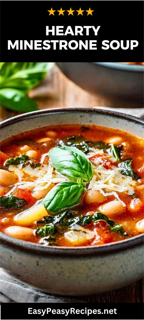 Warm up with this delightful Italian minestrone soup! Packed with fresh vegetables, tender beans, and savory broth, this classic recipe is perfect for a cozy night or a family gathering. Discover how to easily create this filling dish that not only warms the heart but also nourishes the body. Each bowl is a celebration of colorful ingredients and flavors, making it a hit in any kitchen. Don't wait; get ready for some homemade comfort food your loved ones will adore! Minestrone Soup Recipe Italian, Ministroni Soup Recipe, Italian Minestrone Soup Recipe, Italian Minestrone Soup, Minestrone Soup Easy, Italian Vegetable Soup, Italian Soups, Minced Beef Recipes, Quick Pasta Dishes