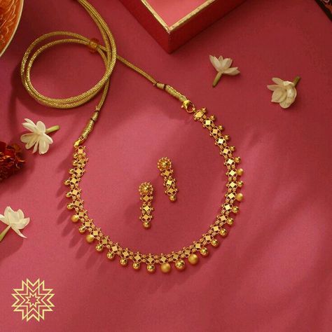 Cute Gold Necklace, Manubhai Jewellers, Pure Gold Jewellery, Gold Jewelry Outfits, Gold Jewelry Simple Necklace, Gold Necklace Indian, Gold Necklace Indian Bridal Jewelry, Gold Necklace Simple, Gold Mangalsutra