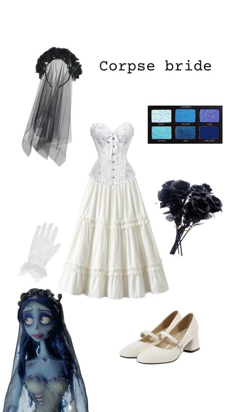 Corpse Bride Inspired Outfits, Corpse Bride Costume, Straight Eyebrows, Bride Costume, Clear Winter, Diamond Face, Winter Color Palette, Corpse Bride, Long Layers