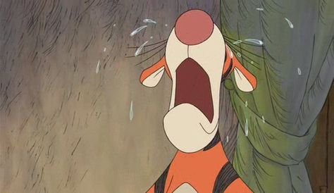 Tigger is crying. Tigger Aesthetic, Winnie The Pooh Tigger, Cute Winnie The Pooh, Disney Icons, Winnie The Pooh Friends, Old Disney, Pinturas Disney, Disney Aesthetic, Arte Inspo