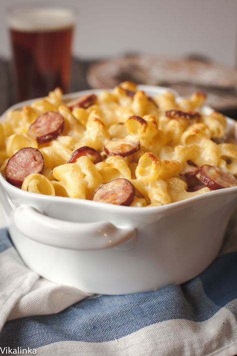 The creamiest mac and cheese you will ever make and those kielbasa rounds add a light smokiness to this rich and comforting dish. Creamiest Mac And Cheese, Gruyere Mac And Cheese, Cheese Cauliflower, Creamy Mac And Cheese, European Cuisine, Mac And Cheese Recipe, Mac Cheese, Gruyere Cheese, Mac N Cheese Recipe