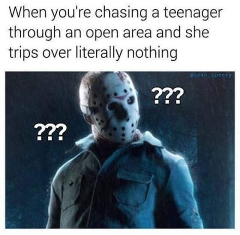 Friday The 13th Memes, Horror Memes, Horror Movies Funny, Halloween Memes, Bee Movie, Horror Movie Icons, Funny Horror, Movie Memes, Horror Stuff