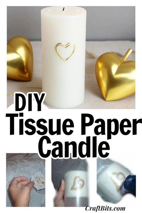 Tissue Paper Candle — CraftBits.com Tissue Paper Candle Holders, Tissue Paper Candles, Daffodil Wreath, Candle Making Tutorial, Making Candles Diy, Paper Candle, Candles Diy, Rainy Day Crafts, Group Ideas