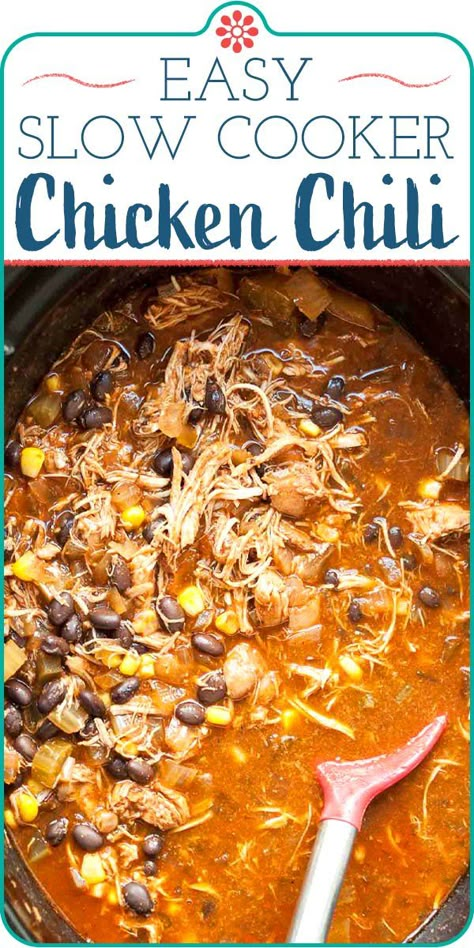 Chicken Bean Chili Crockpot, Crockpot Chili Chicken, Crockpot Chicken And Beans Recipes, Chicken Thigh Chili Crockpot, Shredded Chicken Chili Recipe, Shredded Chicken Chili Crockpot, Chicken And Beans Crockpot, Chicken Chilli In Crock Pot, Frozen Chicken Slow Cooker Recipes