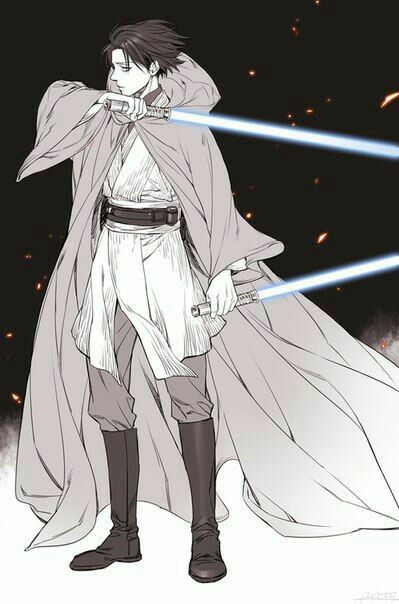 SNK X Star wars Grey Jedi, Jedi Art, Star Wars Light, Star Wars Characters Pictures, Star Wars Concept Art, Star Wars Outfits, Star Wars Rpg, Star Wars Artwork, Attack On Titan Levi