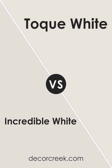 Incredible White SW 7028 by Sherwin Williams vs Toque White SW 7003 by Sherwin Williams Toque White, Zurich White, White Sherwin Williams, Off White Paint Colors, Painting Trim White, Trim Paint Color, Sherwin Williams White, Best White Paint, Popular Paint Colors