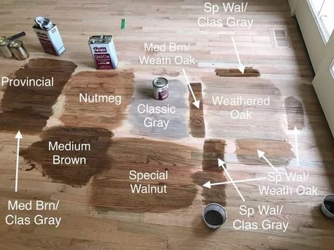 Has anyone had success with a light brown/gray stain on red oak floor Provincial Stain On White Oak, Hardwood Floor Stains, Red Oak Hardwood Floors Stains, Stain On White Oak, Duraseal Stain, Red Oak Wood Floors, Hardwood Floor Stain Colors, Oak Floor Stains, Floor Stain Colors