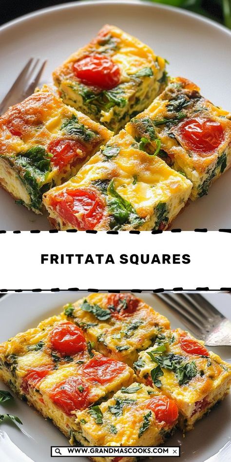 Looking for a quick, healthy breakfast or snack? These frittata squares are loaded with veggies, eggs, and cheese—perfect for meal prep and easy to grab on the go! Easy Egg Frittata, Veggie Frittata Recipes, Frittata Recipes Healthy, Frittata Recipes Breakfast, Easy Frittata Recipe, Egg Frittata, Easy Frittata, Breakfast Hack, Eggs And Cheese