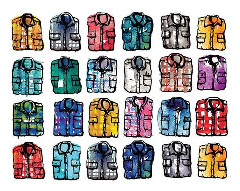 Cozy Plaid Flannel Shirts Illustration by Jacque Oman Clinton, watercolor and ink, 8x10" Art Print for sale on Etsy: https://www.etsy.com/shop/JacqueOmanClinton Shirts Illustration, Farm Wall Decor, Colorful Modern Art, Entryway Art, Wall Decor Colorful, 8x10 Prints, Painting Fine Art, 8x10 Art Prints, Shirt Illustration