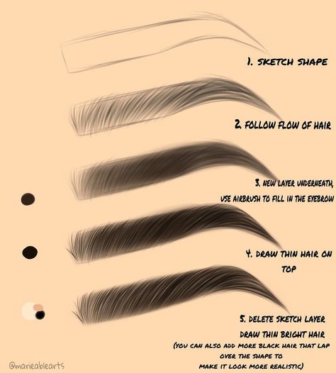 EYEBROW TUTORIAL 💫 Step by step. Might be uploading a video for this 😊 • • #art #illustration #drawing #draw #myart #instaart… Eyebrows Step By Step, Realistic Eyes, Drawing Realistic, Draw Hair, Eye Drawing Tutorials, How To Draw Eyebrows, Realistic Eye, Digital Art Beginner, Animal Illustrations