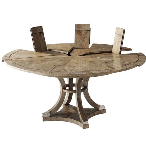 Devereaux Extendable Dining Table 60 Round Dining Table, Kitchen Dining Room Combo, Round Dining Room Table, Dining Room Combo, Planter Table, Parquetry, Theodore Alexander, Extension Dining Table, Pedestal Dining Table