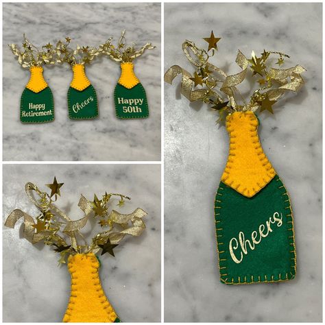 Personalized Champagne Bottles, Ways To Say Congratulations, Advent Calendar Activities, Graduation Ornament, Anniversary Couple, Ceramic Yarn Bowl, New Year's Party, Yarn Basket, Say Congratulations