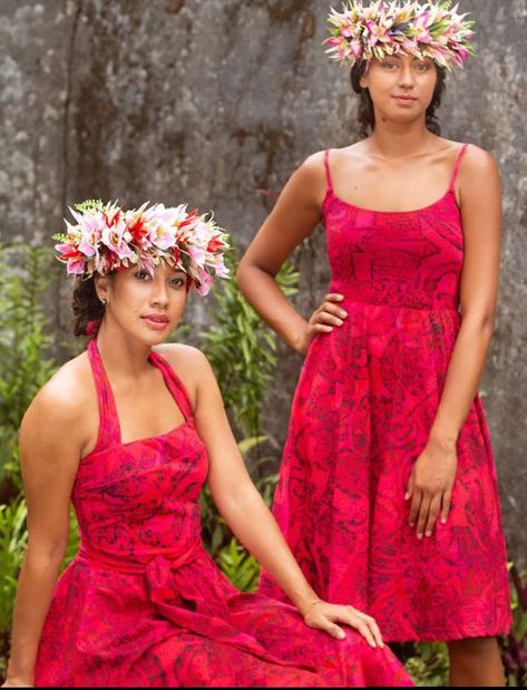 Pacific Island Dress Patterns, Tropical Dress Outfit, Tav Pacific, Samoan Clothing, Polynesian Fashion, New Dress Pattern, Island Dress, Island Fashion, Beach Fits