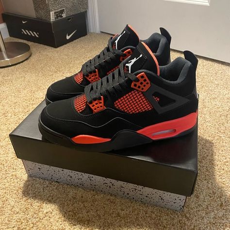 Size 9.5 - Jordan 4 Red Thunder Red Thunder 4s Outfit, Red Thunder 4s, Jordan 4 Red Thunder, 4s Outfit, Retro 4s, Jordan 4 Red, Jordan 4’s, Red Thunder, Jordan 4s