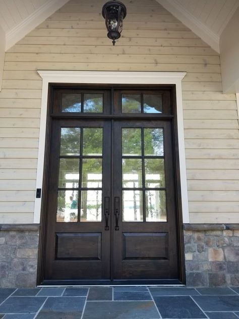 Double Entry Door With Transom, Double Front Doors With Transom, Double Door With Transom, Front Door With Transom, Door With Transom, Double Front Entry Doors, Double Doors Exterior, Double Entry Doors, Double Front Doors