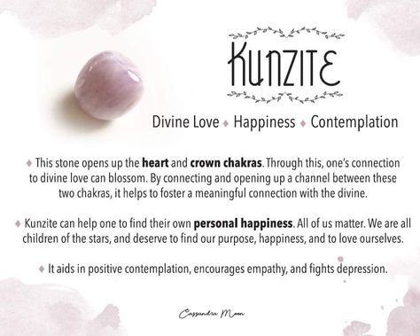 Kunzite Crystal Meaning, Best Healing Crystals, Crystal Seashells, Kunzite Crystal, Pink Kunzite, Gemstone Properties, Crystal Goddess, Crystals Healing Properties, Spiritual Crystals