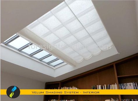 Business Services of Velum Shading System Interior  in India. Find High Quality Velum Shading System Interior  from Foresight on www.pepagora.com.For more info visit http://www.pepagora.com/foresight/productDetails/MzE1MzEx Stairway Skylight, Skylight Covering, Skylight Shade, Conservatory Decor, Renovation Architecture, Ceiling Curtains, House Extension Design, Glass Roof, Glass Floor