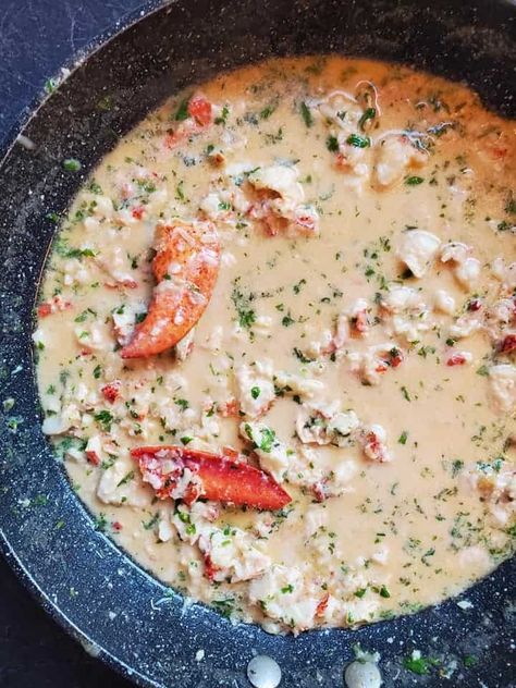 Best Lobster Sauce, Lobster Butter Sauce, Lobster Butter, Lobster Cream Sauce, Lobster Bisque Recipe, Lobster Sauce, Frozen Lobster, Tomato Butter, Seafood Bake