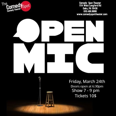 Open mic Instagram post template. Open Mic Poster, Mic Logo, Webinar Design, Promotion Flyer, Open Mic Night, Open Mic, Event Poster Design, Poster Design Inspiration, Food Ads