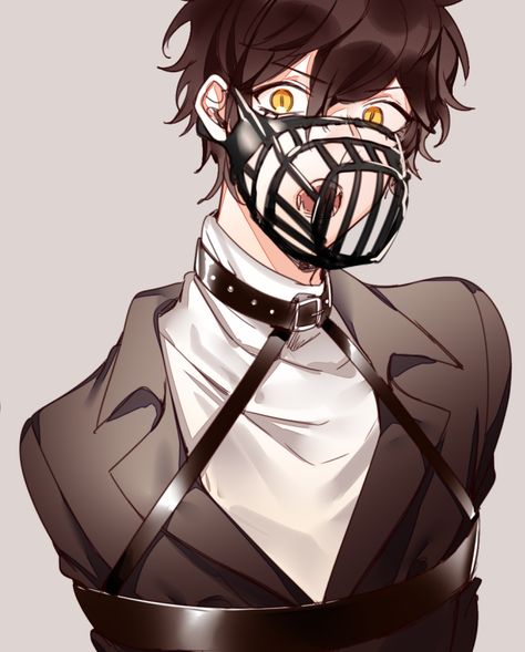 Akira Kurusu/Ren Amamiya Man On Leash Anime, Muzzle Anime Guy, Anime Prisoner Guy, Akira Kurusu Cosplay, Ren Amamiya Female, Anime Guy Eyepatch, Ren Amamiya, Braces Girls, Conan Comics