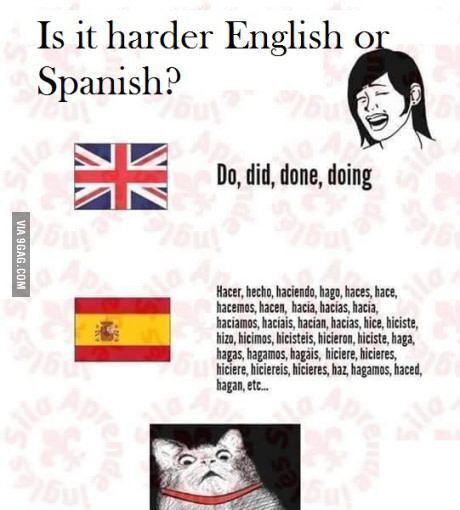 Bilingual Humor, Grammar Memes, Language Jokes, Funny Spanish Jokes, Spanish Jokes, Spanish Grammar, Funny Spanish Memes, Spanish Humor, Spanish Memes