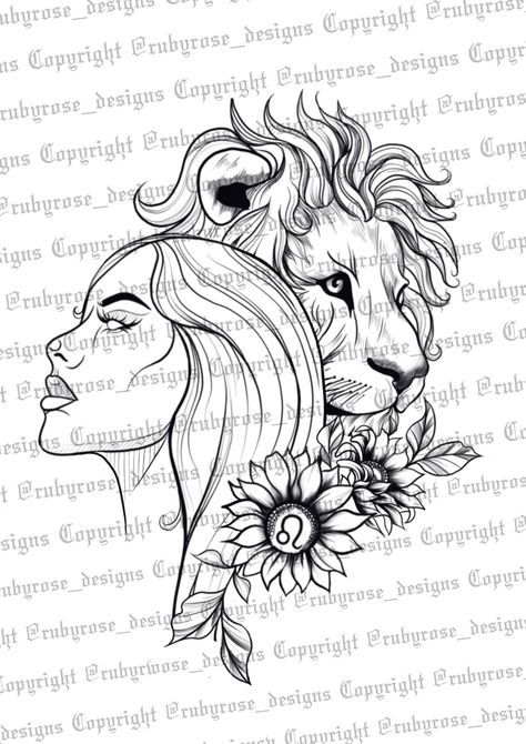 Ruby Rose Designs, Wörter Tattoos, Leo Zodiac Tattoos, Leo Tattoo Designs, Astrology Tattoo, Virgo Tattoo, Leo Tattoos, Lion Tattoo Design, Goddess Tattoo