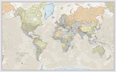 Amazon.com: Maps International Giant World Map - Classic Large World Map Poster - Laminated - 46 (h) x 77.5 (w) : Office Products Giant World Map, World Map Poster, Office Products, Map Poster, Laminate, World Map, Map