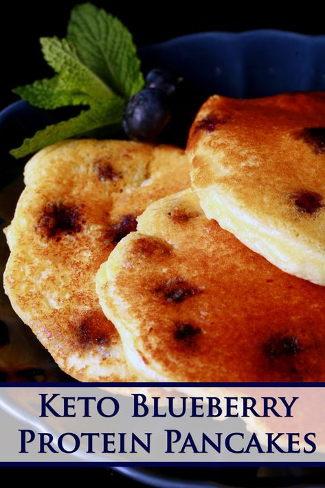 Easy, Fluffy Blueberry Protein Pancakes Recipe - Gluten Free! Protein Pancakes Recipe, Blueberry Protein Pancakes, Keto Gluten Free, Keto Blueberry, Recipe Gluten Free, Low Carb Protein, Quick Breakfast Recipes, Easy Blueberry, Blueberry Pancakes