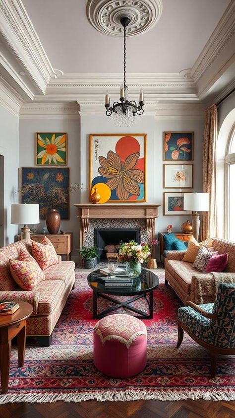 How to Achieve Maximalist Interior Design? Maximalist Home Design, Maximalist House Aesthetic, Maximalist Home Office, French Eclectic Decor, Interior Design Eclectic, Maximalist Apartment, Bonus Room Design, Modern Eclectic Interior, British Interior Design