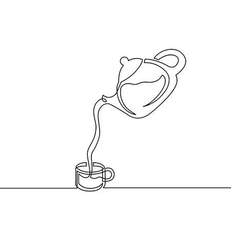 One Line Illustration, Teapot Tattoo, Drawing Cup, Minimal Tattoo Design, Line Art Vector, Simple Line Drawings, Continuous Line Drawing, One Line Drawing, Vector Sketch