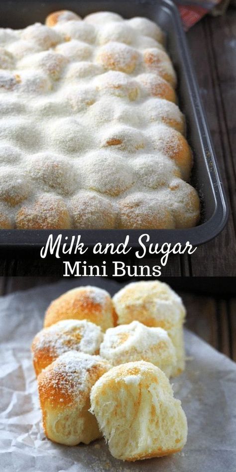 Bread Pairings, Mini Bun, Milk And Sugar, Sweet Buns, Bread Machine Recipes, Easy Bread Recipes, Think Food, Easy Bread, Bread Recipes Homemade