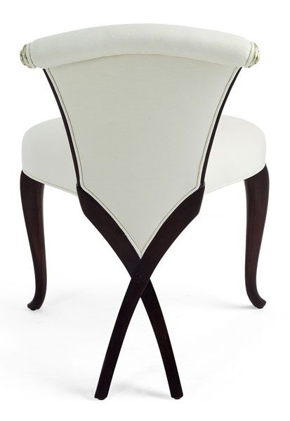 Christopher Guy. Black criss cross chair legs. Great design. Christopher Guy, Love Chair, Unique Chair, Funky Furniture, Beautiful Chair, Chair Legs, Take A Seat, Cool Chairs, Beautiful Furniture