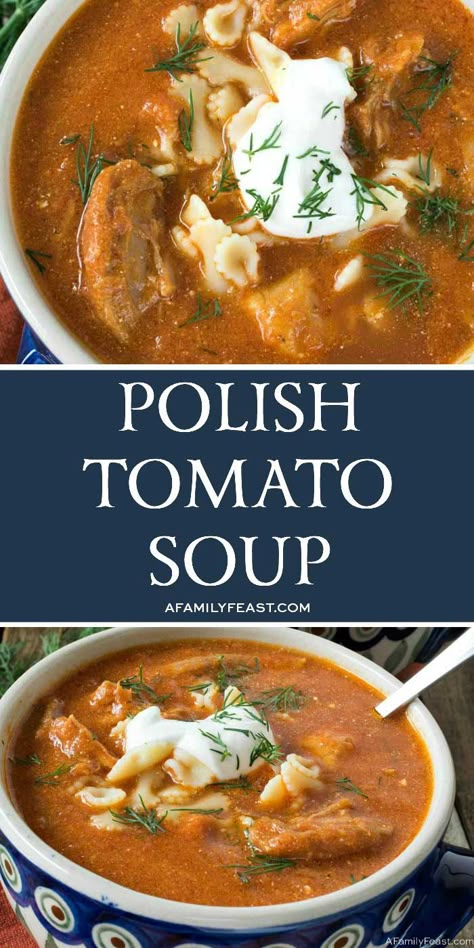 Polish Tomato Soup, Easy Polish Recipes, Polish Soup, Polish Dishes, Polish Foods, Pork Broth, Eastern European Recipes, Russian Food, Small Pasta