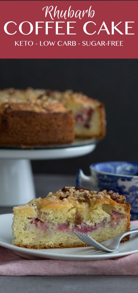 Almond Flour Coffee Cake, Rhubarb Coffee Cake, Rhubarb Coffee Cakes, Keto Muffin Recipe, Crumb Cake Recipe, Coffee Cake Muffins, Postre Keto, Thm Desserts, Mother's Day Brunch