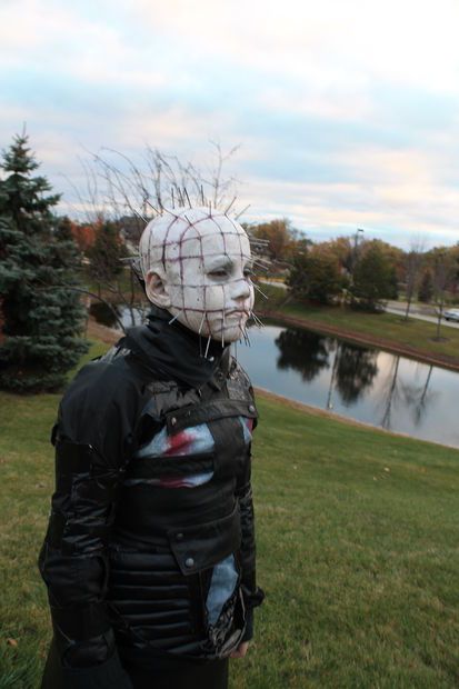 Diy Hellraiser Costume, Diy Pinhead Costume, Pinhead Costume, Kids Costume Ideas, Bald Cap, Homecoming Parade, Halloween Costume Contest, Costume Contest, Halloween 2019