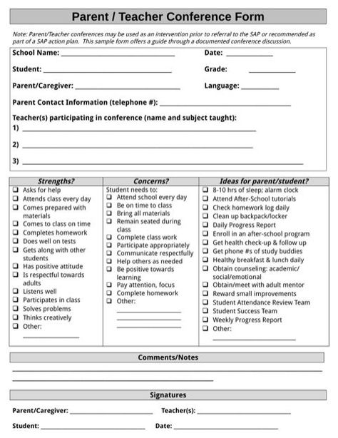 Parent/ Teacher document form Parent Teacher Documentation Form, Teacher Documentation, Parent Teacher Conference Forms, Student Information Sheet, Student Conference, Parent Teacher Conference, Conference Forms, Middle School Classroom Decor, Parent Teacher Meeting