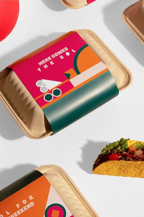 Tacos Packaging Ideas, Branding Inspo Graphic Design, Taco Packaging, Take Out Packaging, Restaurant Packaging, Logo Design Graphics, Aiga Design, Spices Packaging, Food Business Ideas