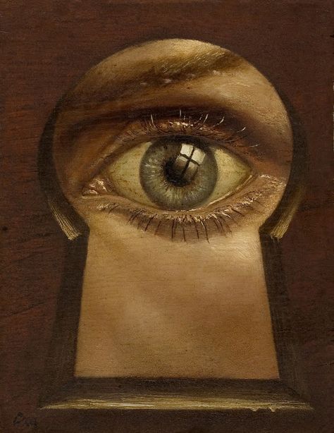 made by: Daniel Carranza , painting - (Keyhole) | Art - Keyhole ... Locked In Art, Locked Art, Keyhole Art, Lock Art, Eyes Artwork, Eye Painting, Gcse Art, Arte Inspo, Eye Art