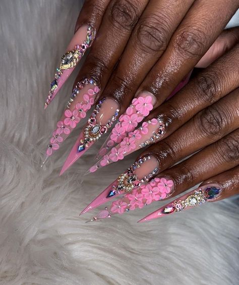 Exotic Nails, Nail Sets, Long Square Acrylic Nails, Glass Nails, Bling Acrylic Nails, Pink Acrylic Nails, Square Acrylic Nails, Luxury Nails, Bling Nails