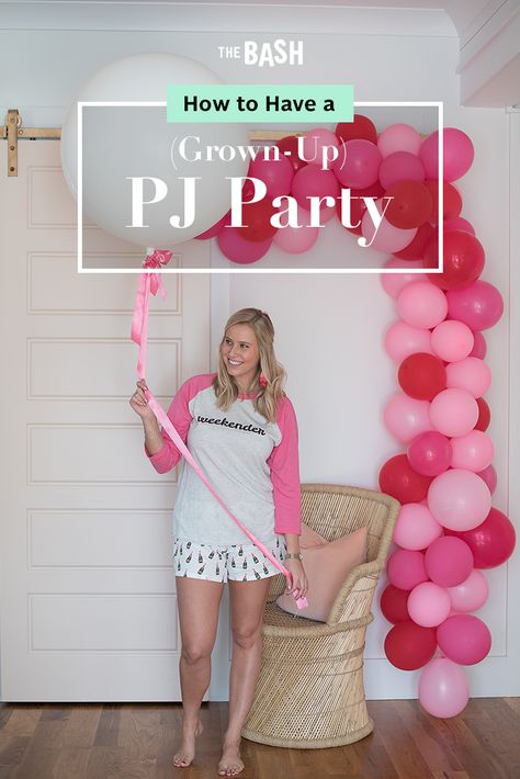 40th Birthday Sleepover Ideas, 40th Birthday Pajama Party, Hotel Birthday Party Ideas For Adults, Grown Up Pajama Party, Onesie Party Ideas Adults, Women Slumber Party Ideas, Women Pajama Party Ideas, Grown Up Sleepover, Girls Night In Birthday Party Ideas