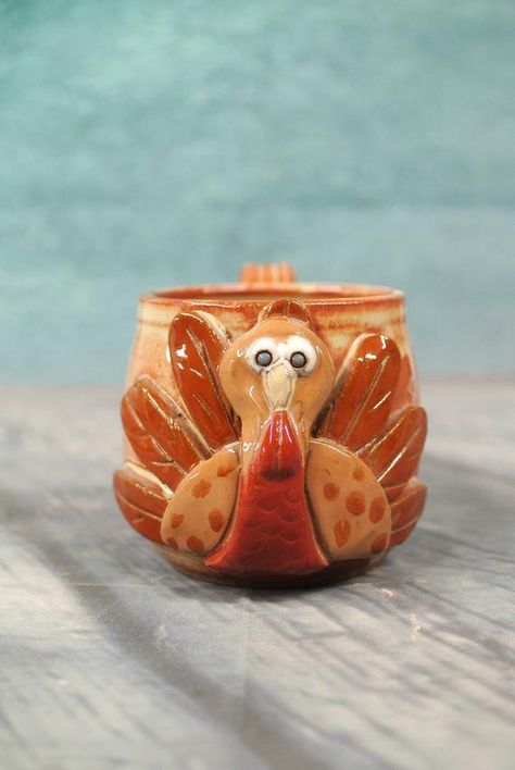 Cute Turkey, Perfect Thanksgiving, Production Studio, Animal Mugs, Mug Handmade, Pottery Classes, Thanksgiving Gift, Clay Ceramics, Hand Thrown