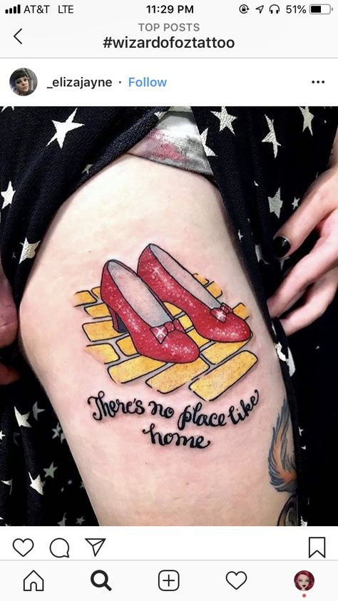 No Place Like Home Tattoo, Tattoos On Lower Back, Playboy Bunny Tattoo, Pop Culture Tattoos, Oz Tattoo, Culture Tattoos, Pop Art Tattoos, Bunny Tattoos, Different Tattoos