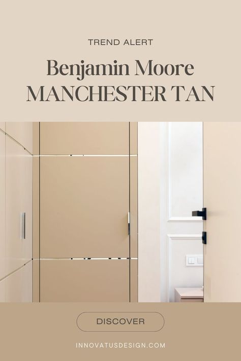 Discover the next paint color for your home with Benjamin Moore Manchester Tan! Benjamin Moore Manchester Tan is the perfect warm beige paint color for using as part of your home paint color scheme. #paintcolor #paintcolors #paintcolorideas #paintcolorinspo #benjaminmoore #benjaminmoorepaints #beigehome #beigepaintcolor #tanpaints #beigeaesthetic #tanpaintcolor Benjamin Moore Manchester Tan, Manchester Tan Benjamin Moore, Warm Beige Paint Colors, Manchester Tan, Tan Paint Colors, Beige Paint Colors, Tan Paint, Warm Paint Colors, Home Paint Color