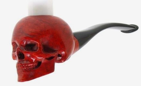 Skull Pipe, Briar Pipe, Pipes And Cigars, Pipe Dream, Diy Deck, Human Skull, Oil Burners, Cigars, Wood Carving