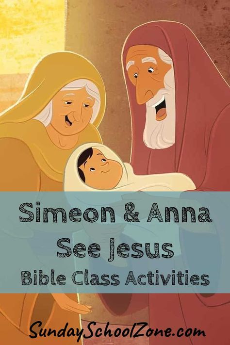 Simeon And Anna, Bible Story Activities, Sunday School Activities For Kids, Bible Class Activities, Childrens Bible Activities, Printable Bible Activities, Joseph And Mary, Bible Story Crafts, Bible Stories For Kids