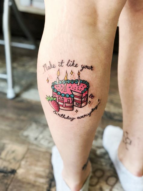 Tattoo Cake Birthday, Birthday Cake Tattoo, Cake Tattoo Ideas, 30th Birthday Tattoo Ideas, 30th Birthday Tattoo, Birthday Tattoo Ideas, Cake Tattoo, Tattoo Cake, Tattoo Ideas Simple