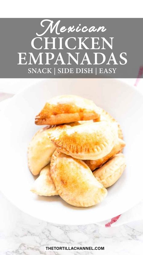 Mexican Chicken Empanadas Empanadas Recipe Puerto Rican, Empanadas Recipe Chicken, Empanadas Recipe Mexican, Chicken Empanadas Recipe Easy, Empanadas Recipe Easy, Mexican Chicken Empanadas, Empanadas Filling Recipe, Spanish Empanadas Recipe, Baked Empanadas Recipe