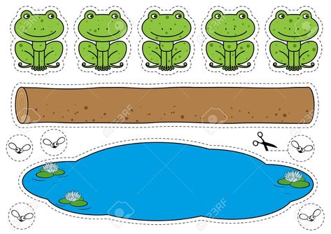 5 Green And Speckled Frogs Printable, Five Little Speckled Frogs, 5 Little Speckled Frogs, Speckled Frogs, Frog Activities, Infant Room, Felt Board Stories, Jack And The Beanstalk, Preschool Songs